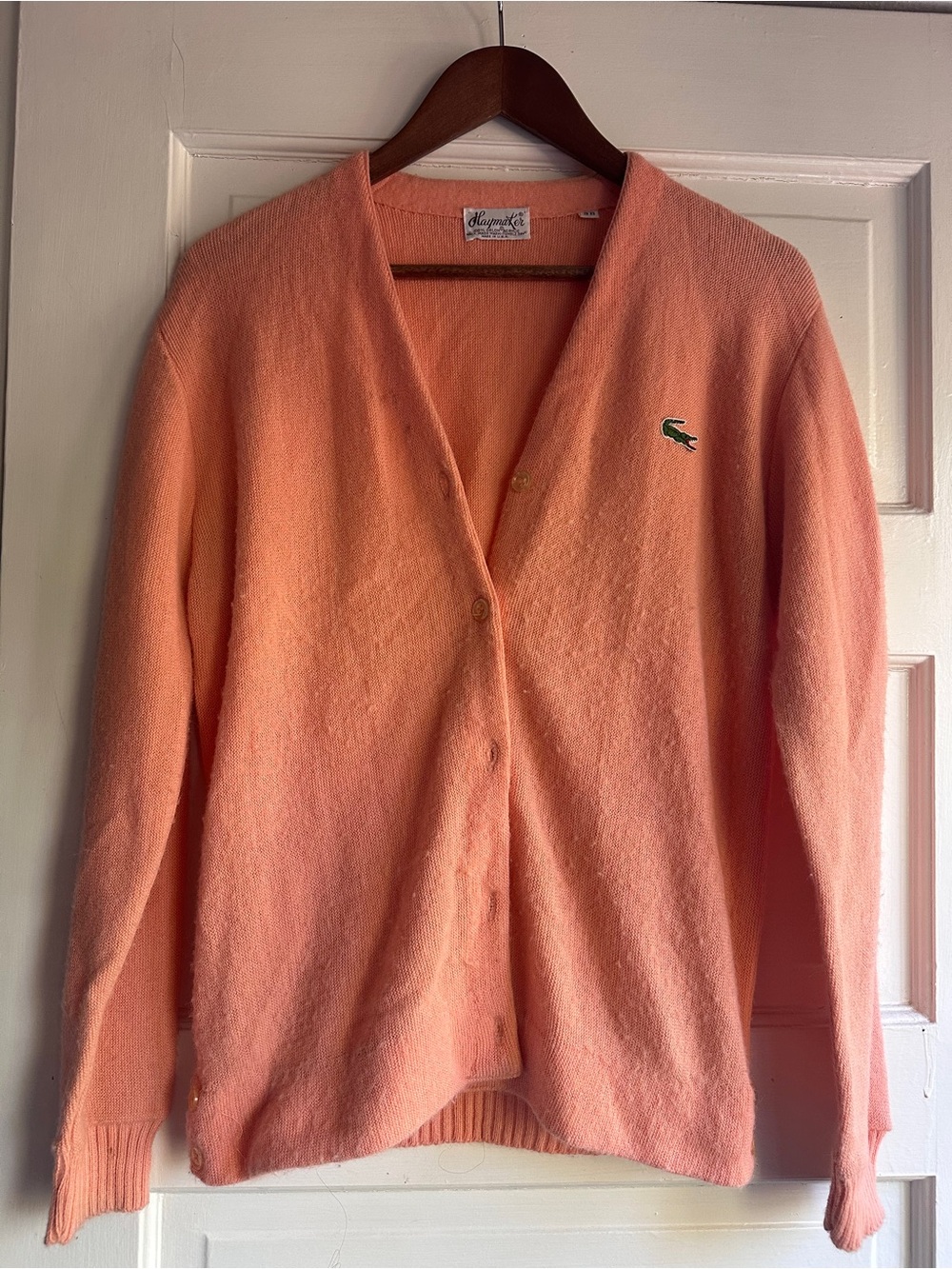 Lacoste Coral Button-Up V-Neck Cardigan